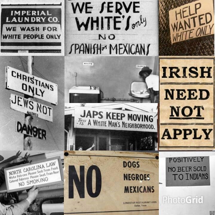 signs showing discrimination