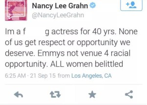 Soap opera actress, Nancy Lee Grahn, posted in a since deleted tweet.