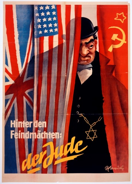 Anti-Semitic Nazi propaganda, reads: “Behind the Enemy Powers: The Jew"