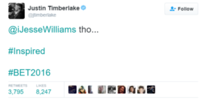 Justin Timberlake Jesse Williams Tweet 1