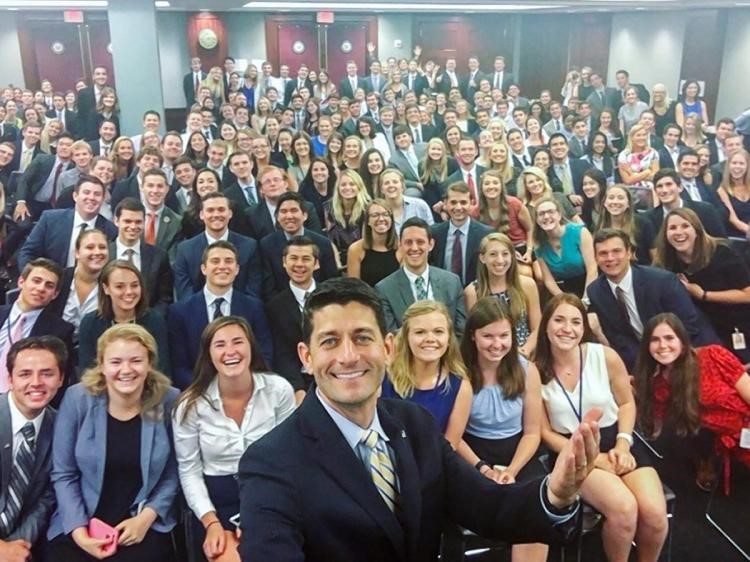 Capitol Hill Intern Selfie Paul Ryan