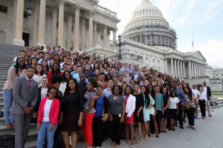 House Democrat interns pose on Capitol Hill. (EDDIE BERNICE JOHNSON VIA FACEBOOK) 